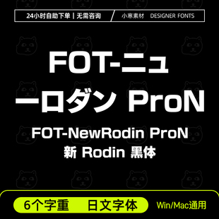 FOT-ニューロダンProN、NewRodinProN 新Rodin黑体日文繁体字体包
