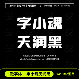 字小魂天润黑 广告创意海报标题粗黑体Ps/Ai/Cdr设计素材字体库