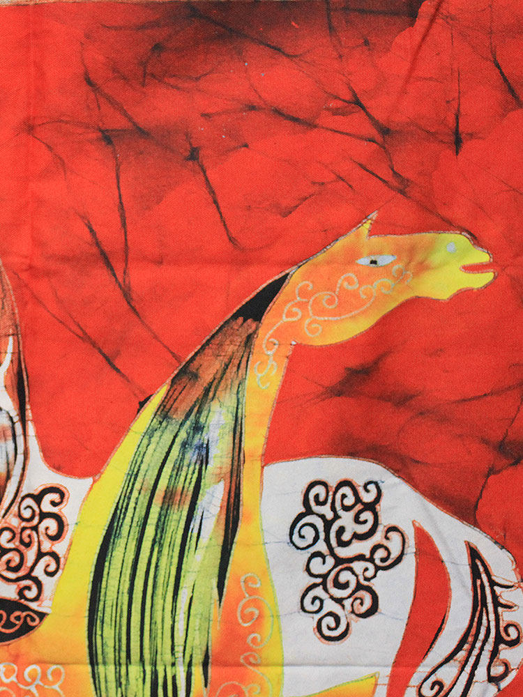 蜡染画马到功成布艺手工挂画云南特色布画餐厅客厅装饰画背景壁挂