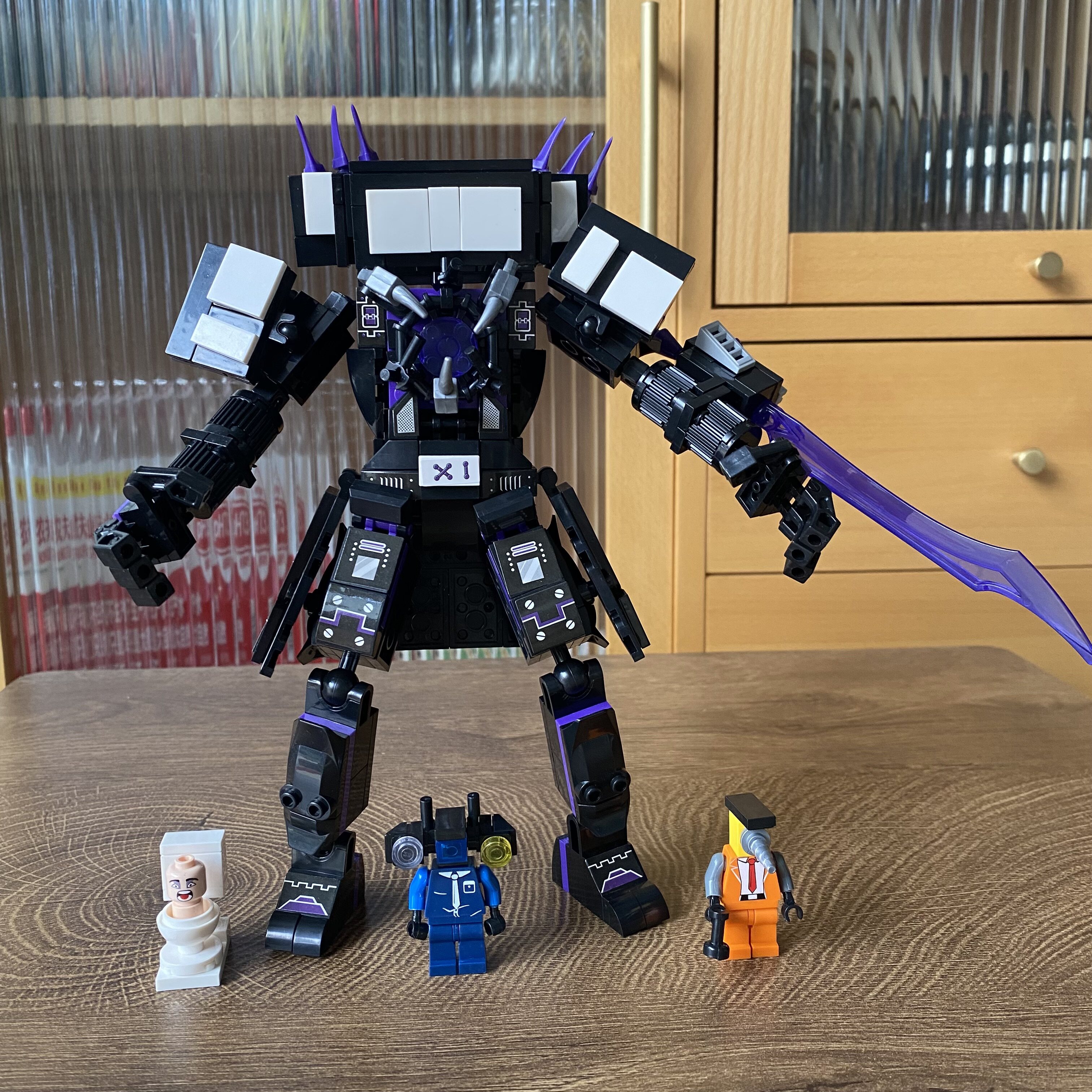 大盒泰坦电视人积木马桶人和监控人音响时钟拼装玩具益智机器人