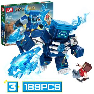 2025我的世界机甲沙盒方块积木苦力怕循声守卫机器人拼装拼图玩具