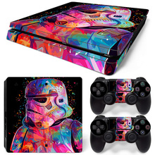 包邮 黑白武士多款 PS4 星球大战 可来图定制 SLIM贴纸游戏主机贴