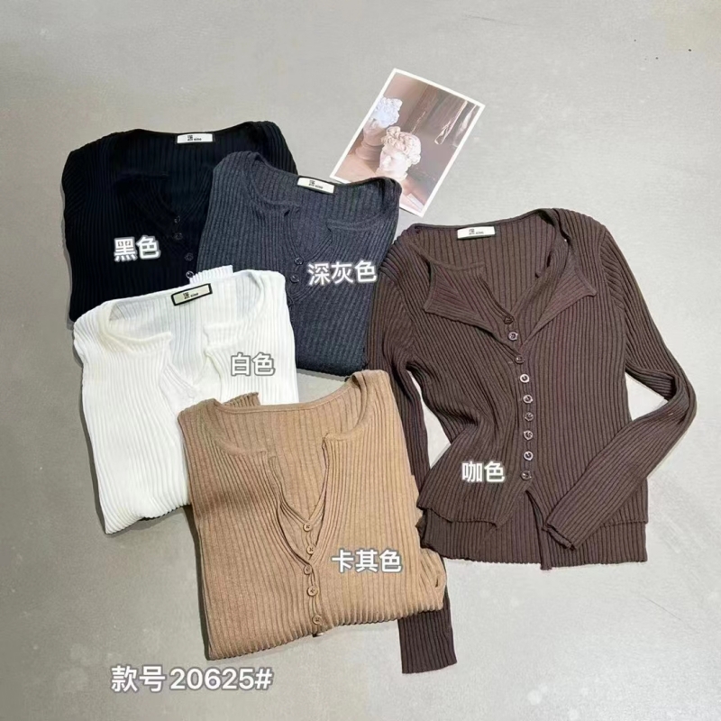 潇xiao家假两件针织开衫上衣女