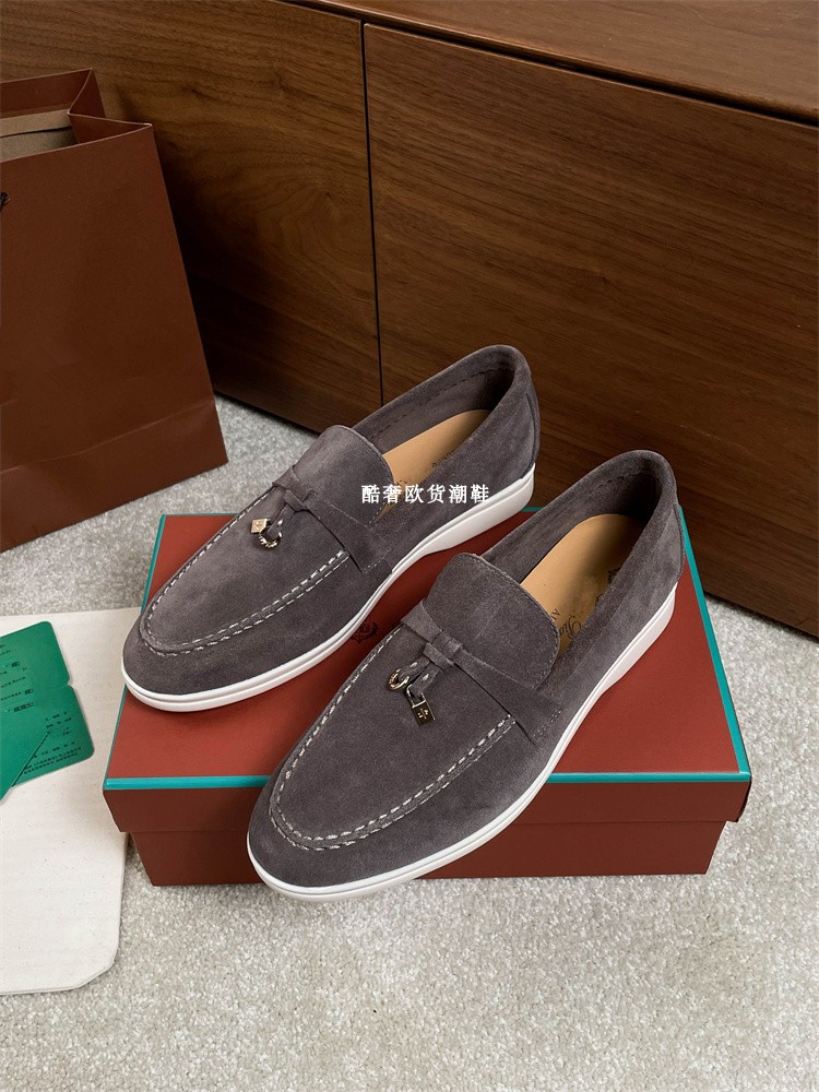 thumbnail for 2025 Spring Genuine Leather LP Loafers, Women's Tassel Buckle, Slip-on Shoes, Soft Soles, Casual Comfortable Single Shoes, Penny Shoes