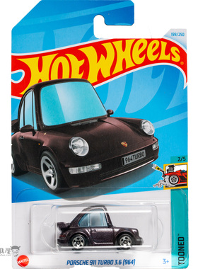2023Q-234号保时捷911 TURBO 3.6[964]黑色风火轮小跑车hotwheels
