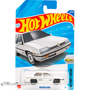 2025B-38号 PROTON SAGA 马来西亚白色风火轮火辣小跑车hotwheels