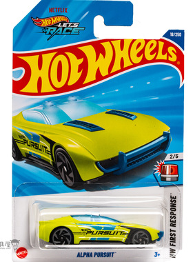 18号 ALPHA PURSUIT 绿色警车白色风火轮火辣小跑车hotwheels