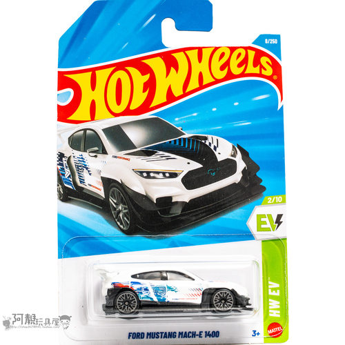 2026G-8号福特野马MUSTANG MACH-E 1400 白色风火轮小车hotwheels