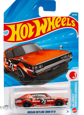 2026E-88号 日产 SKYLINE 2000 GT-R橙色 风火轮小跑车hotwheels