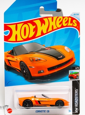 2024B-40号 CORVETTE C6 克尔维特橙色风火轮火辣小跑车hotwheels