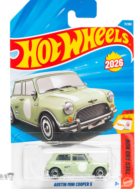 2026C-71号 奥斯汀 MINI COOPER S 粉绿色 风火轮小车hotwheels