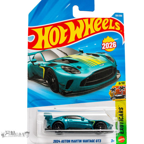 2026F-125号阿斯顿马丁VANTAGE GT3 翠绿色风火轮小跑车hotwheels