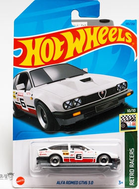 2023Q-185号阿尔法罗密欧GTV6 3.0 白色风火轮小跑车hotwheels