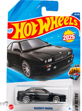 2025J-58号 玛莎拉蒂SHAMAL 黑色 风火轮火辣小跑车hotwheels