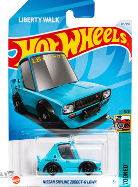 2024M-213号 Q版日产SKYLINE 2000GT-R LBWK蓝色风火轮hotwheels