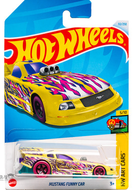 2024L-112号 福特野马FUNNY CAR 黄色 风火轮火辣小跑车hotwheels