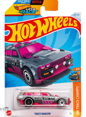 2024K-189号 TRACK DWAGON灰配粉红色风火轮火辣小跑车hotwheels