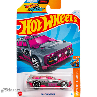 2024K-189号 TRACK DWAGON灰配粉红色风火轮火辣小跑车hotwheels