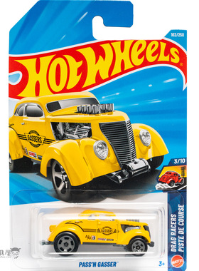 2026D-102号 PASS'N GASSER 黄色 风火轮火辣小跑车hotwheels