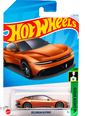 2024J-85号 DELOREAN ALPHA5 德劳瑞恩橙色风火轮小跑车hotwheels