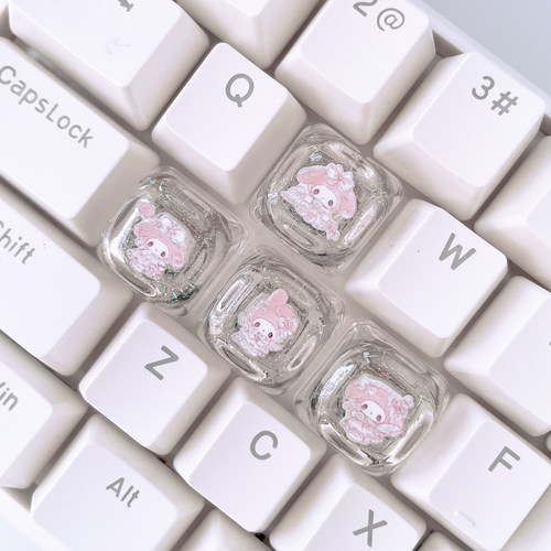 三丽鸥HelloKitty闪粉透明键帽