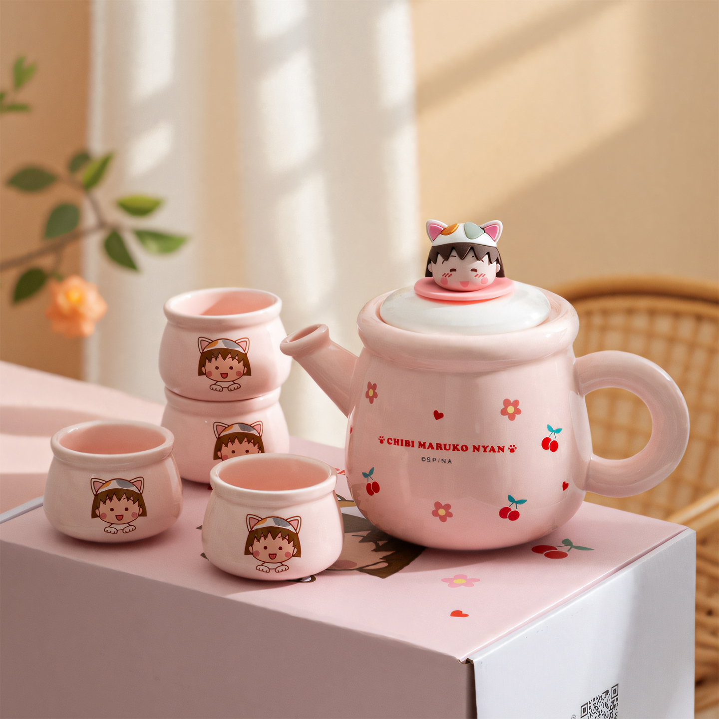 樱桃小丸子陶瓷泡茶壶套装