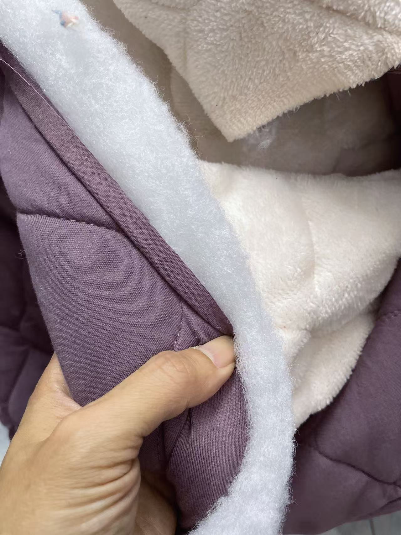 1.8米宽暗紫色三层夹棉布料单价一米起拍