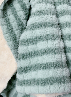 1.9米宽浅绿色泰迪绒复合北极绒家居服睡衣睡裤睡袍盖毯用的布料