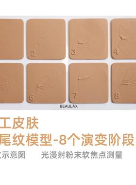日本Beaulax Bioskin人工皮肤 鱼尾纹模型8个演变阶段No.145-2
