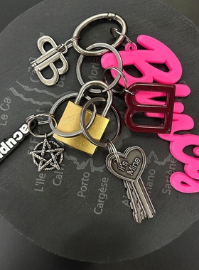 巴黎B家复古rodeo锁扣钥匙包包挂饰金属单肩包手提斜挎包挂件配饰