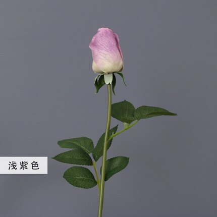 仿真花假花绢花单枝短杆手感妃子玫瑰蕾茶几餐桌酒柜摆设任意花瓶