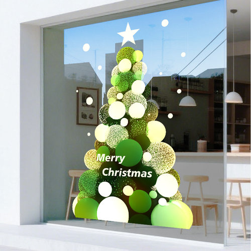 唐英圣诞装饰品氛围布置玻璃贴