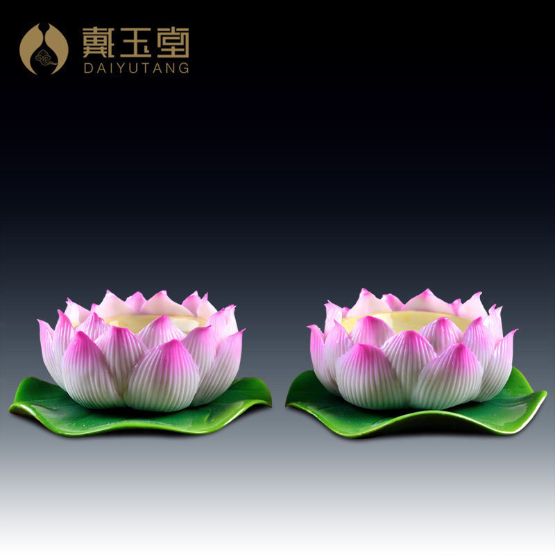 戴玉堂 陶瓷莲花蜡烛台摆件礼佛供奉烛台家用供佛用品酥油灯灯座|ruв категории Домашний быт, свеча/подсвечник, подсвечник - от Buy2taobao.com для оказания профессиональной услуги покупки агента Taobao