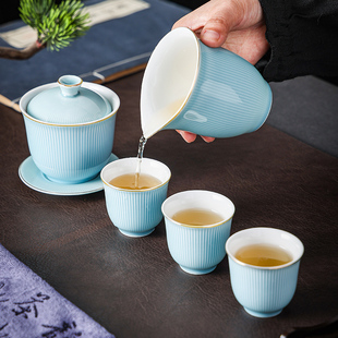 盖碗便携式 旅行茶具套装 功夫罐茶盘一壶三四五杯高档茶艺礼品定制