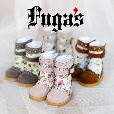 1/6 6分BJD鞋子.萌系碎花拼接靴子灰色 yosd ae dz