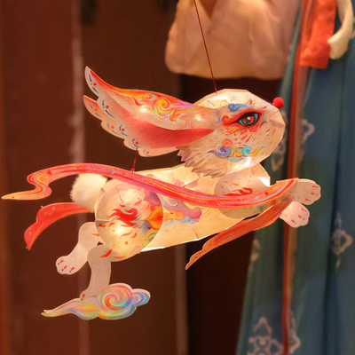 儿童非遗手工兔子灯笼