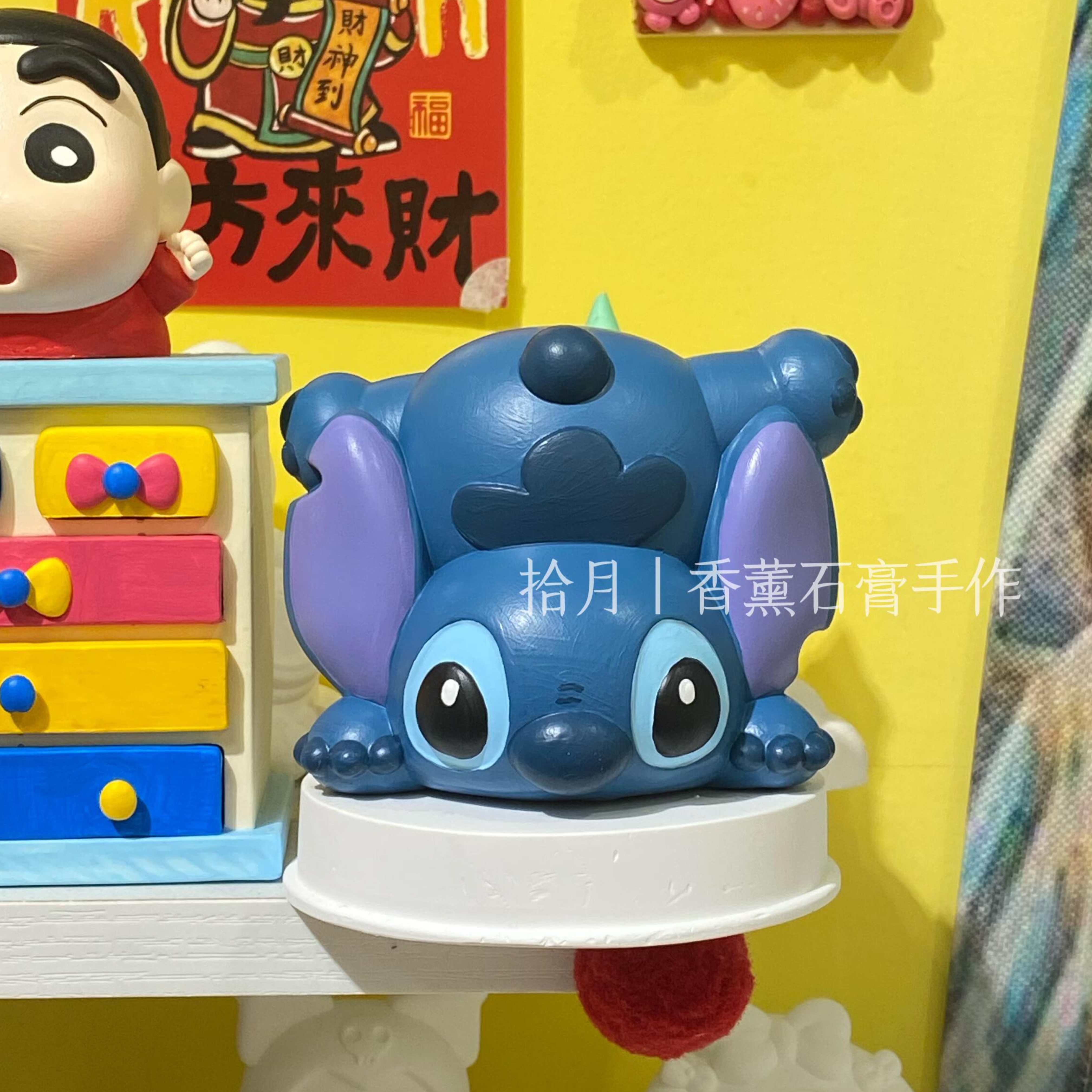 史迪仔香薰石膏娃娃diy涂鸦彩绘上色白胚摆件手工礼物创意摆件