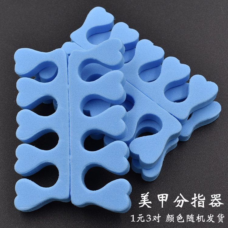 美甲分指器100对分夹脚趾海绵颜色随机发货