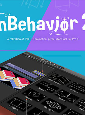 Final Cut Pro X插件160种MG动画动作预设fcpx效果mBehavior第2季