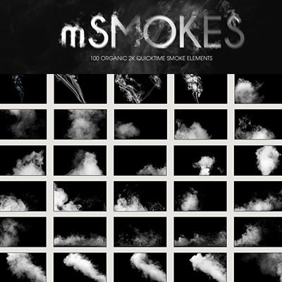 AE/PR/FCPX视频素材：100个2K高清烟雾特效视频素材 mSmokes