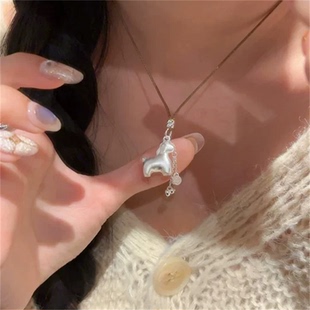 s999纯银项链2026年马年本命年新款 马上有钱小马古法足银项链礼物