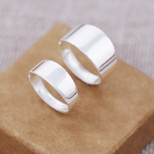 999纯银光面素圈戒指薄款足银尾戒对戒食指宽面男女款高级感戒指