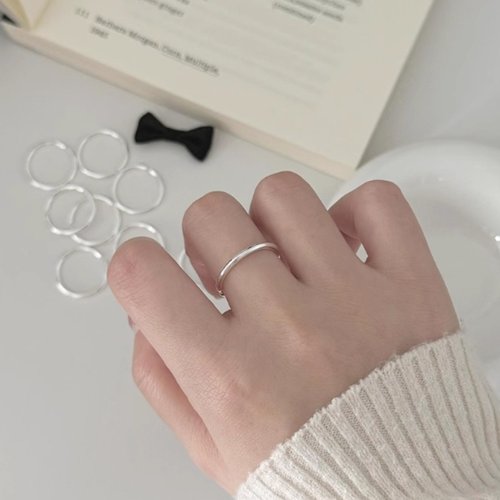 足银999素圈纯银男女对戒指尾戒