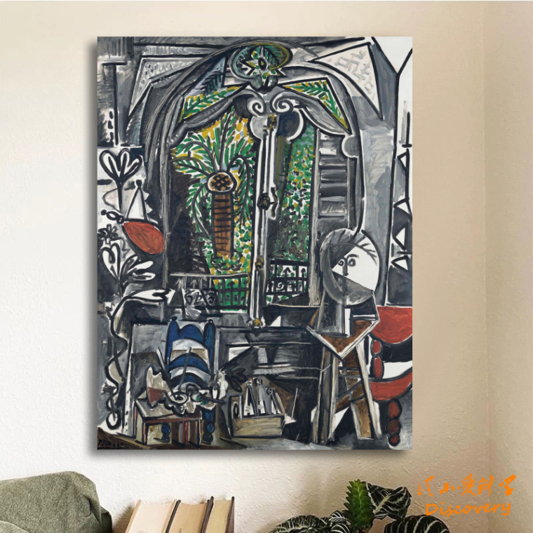 Picasso工作室 现代简约抽象风景人物挂画客厅玄关装饰竖款无框画