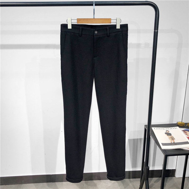 黑色修身韩版弹力休闲裤秋冬新品