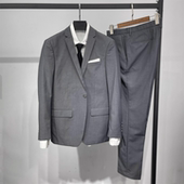 灰色西装 套装 男轻商务修身 高端意式 通勤小西装 新郎结婚礼休闲西服
