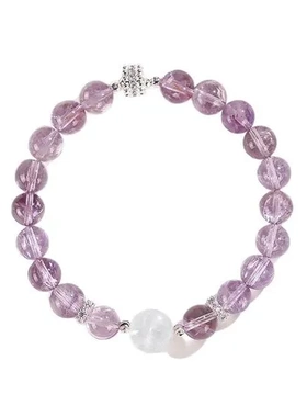 雪花石时尚手链手串串珠配件高级感紫水晶玻利维亚女首饰葫芦