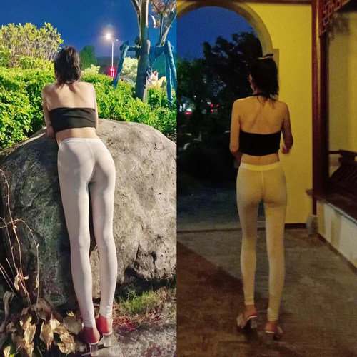 紧身透视无穿感性感外穿弯腰透感心机鲨鱼裤女薄款修身高腰瑜伽裤