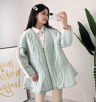 Sê-ri sàn giải phóng mặt bằng nữ 2019 thu đông thời trang cổ chữ V tay dài dây kéo cotton áo khoác cotton D8732 - Bông áo đại hàn nữ