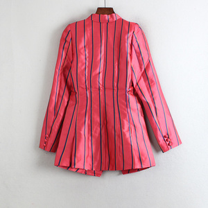 地系列商场撤柜新款韩版简约条纹西装一粒扣2018春秋外套C9786